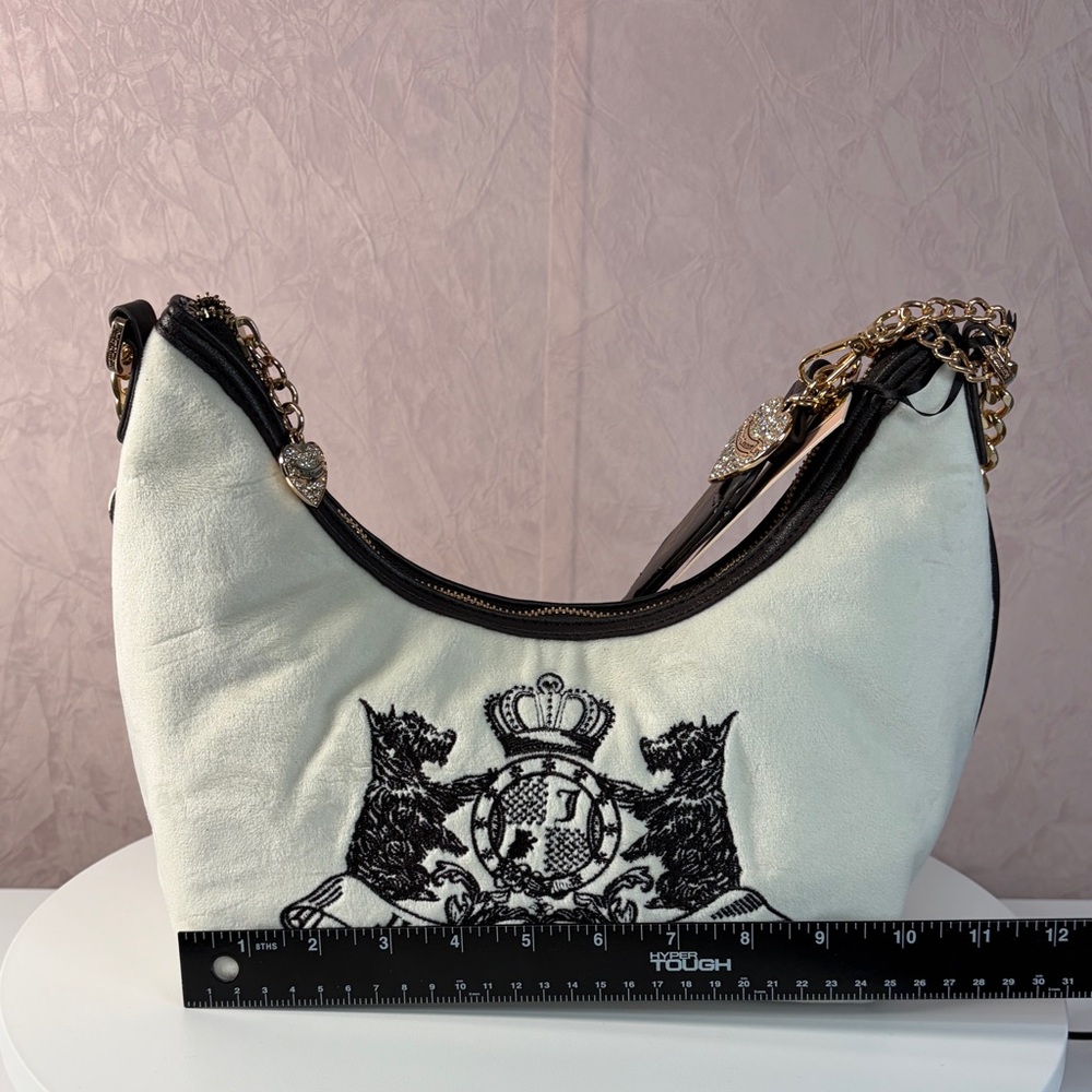 Juicy Couture Classic Scottie Dogs Hobo Shoulder Bag Crystal Viral HTF - Picture 2 of 13